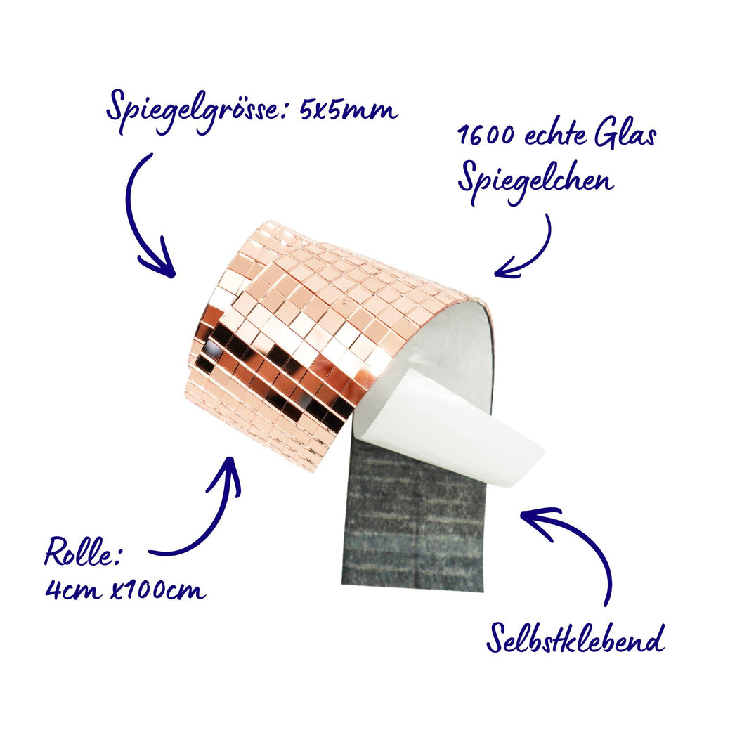 Selbstklebendes Spiegelmosaik auf Rolle – 4×100 cm – Craftinglove