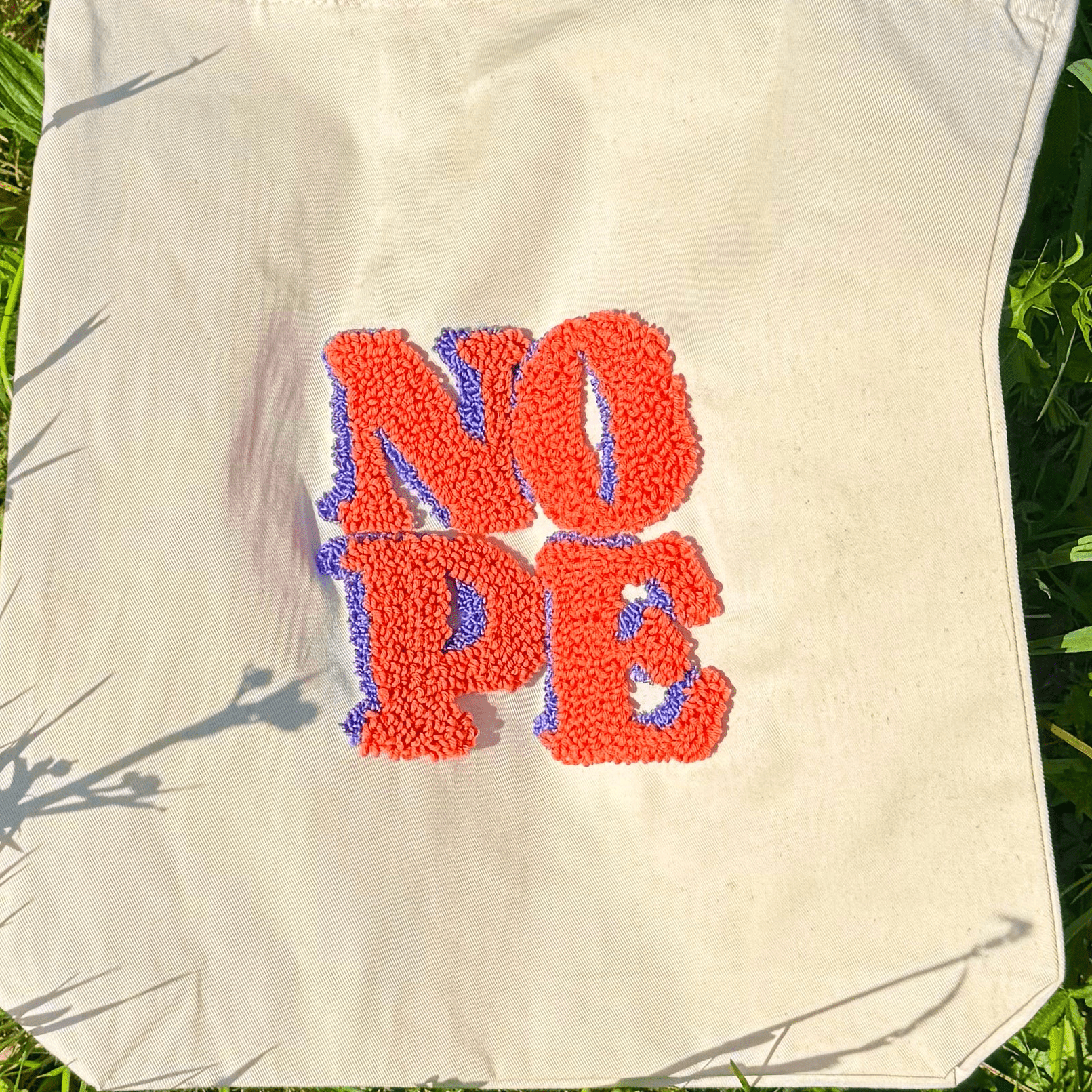 NOPE punch needle bag pattern sheet