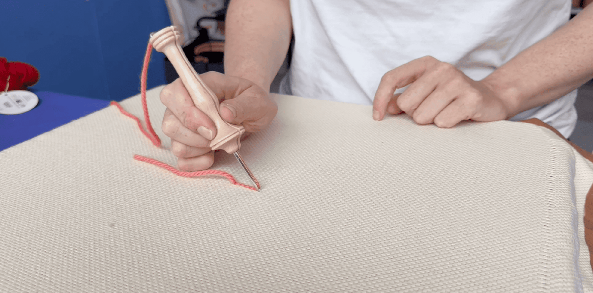 Finished punch needle project from the online workshop