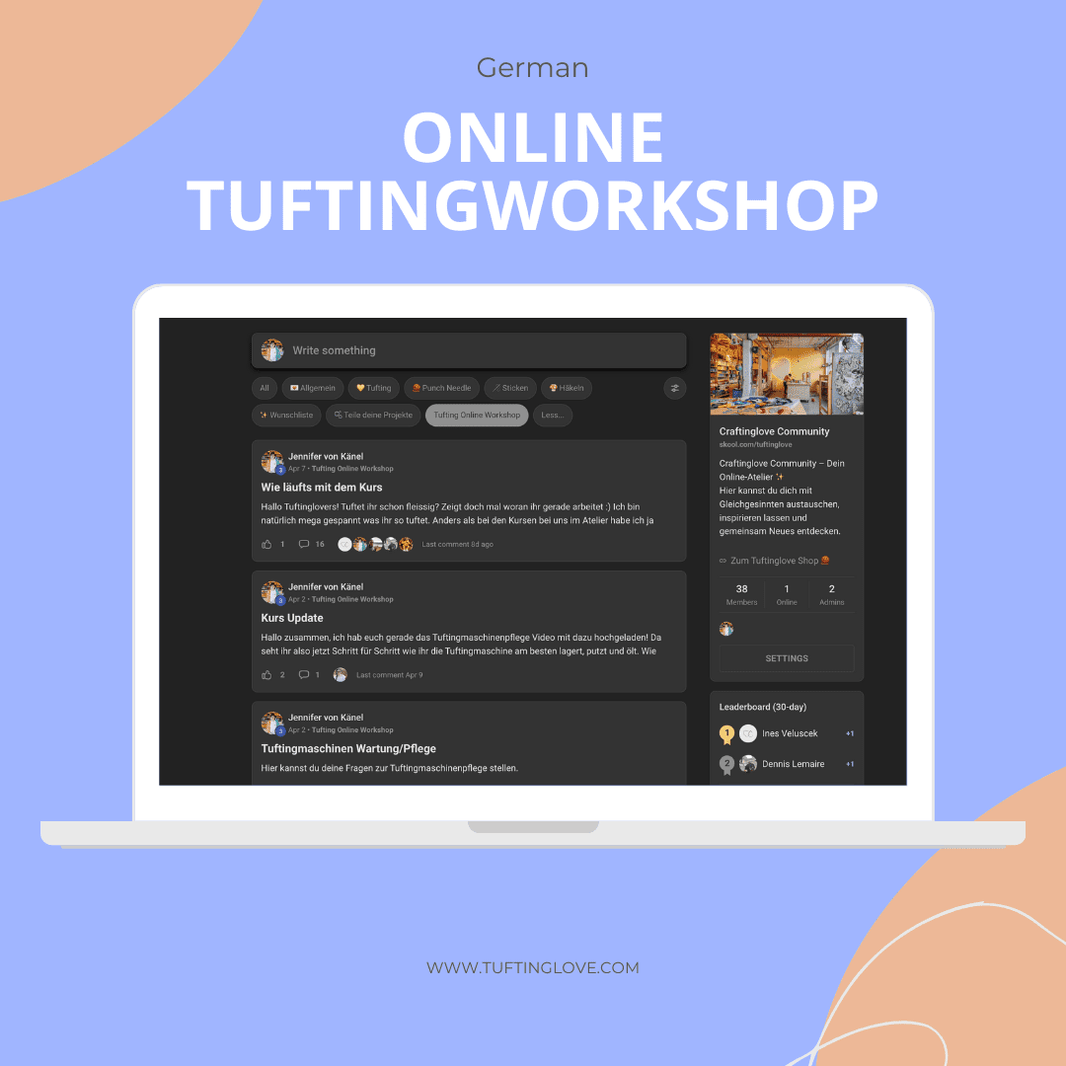 Online tufting workshop for beginners in German