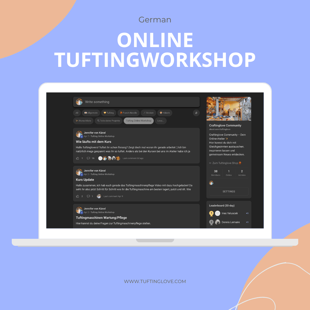 Online tufting workshop for beginners in German