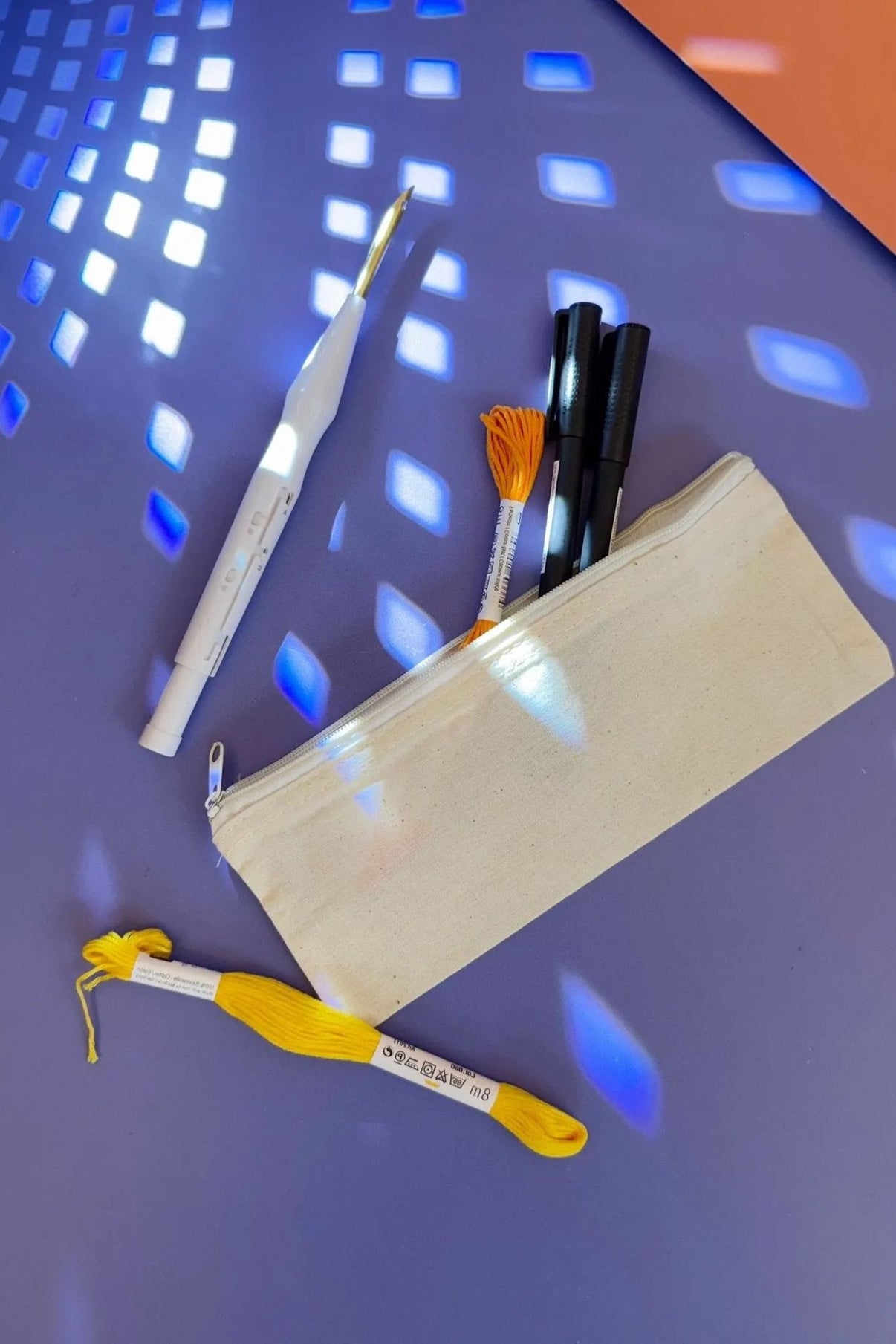 Natural cotton pencil case, 20x8cm by Rico Design
