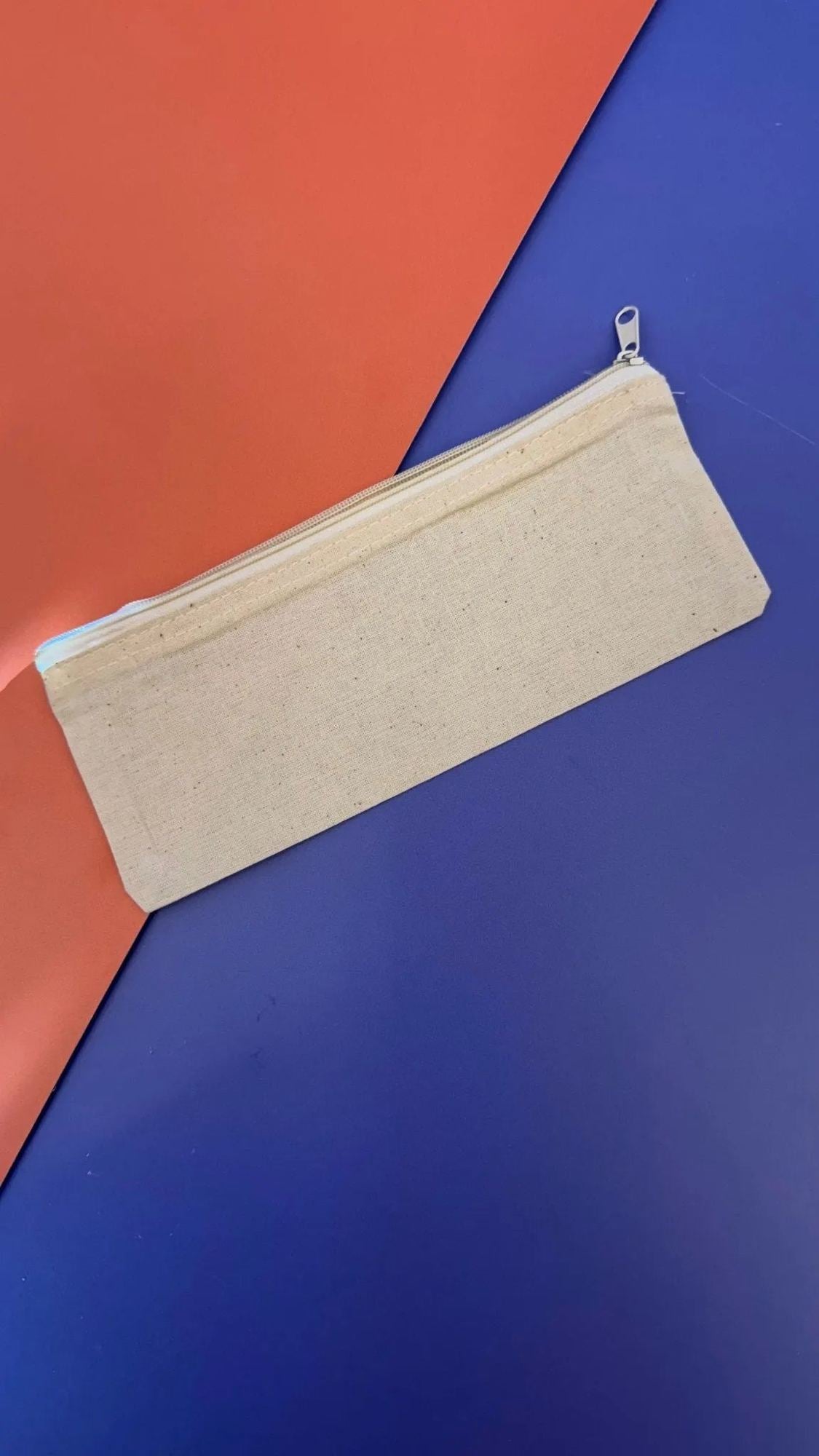 Natural cotton pencil case, 20x8cm by Rico Design