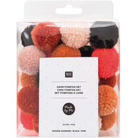 Rico Design Pompon-Set 24er in Orange-Schwarz