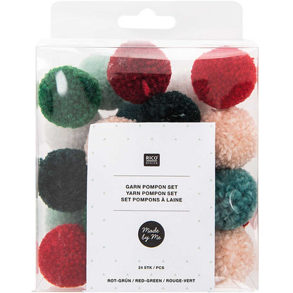 Rico Design Pompon-Set 24er in Rot-Grün