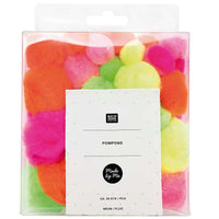 Rico Design Pompon-Set, ca. 50 Stück in Neon