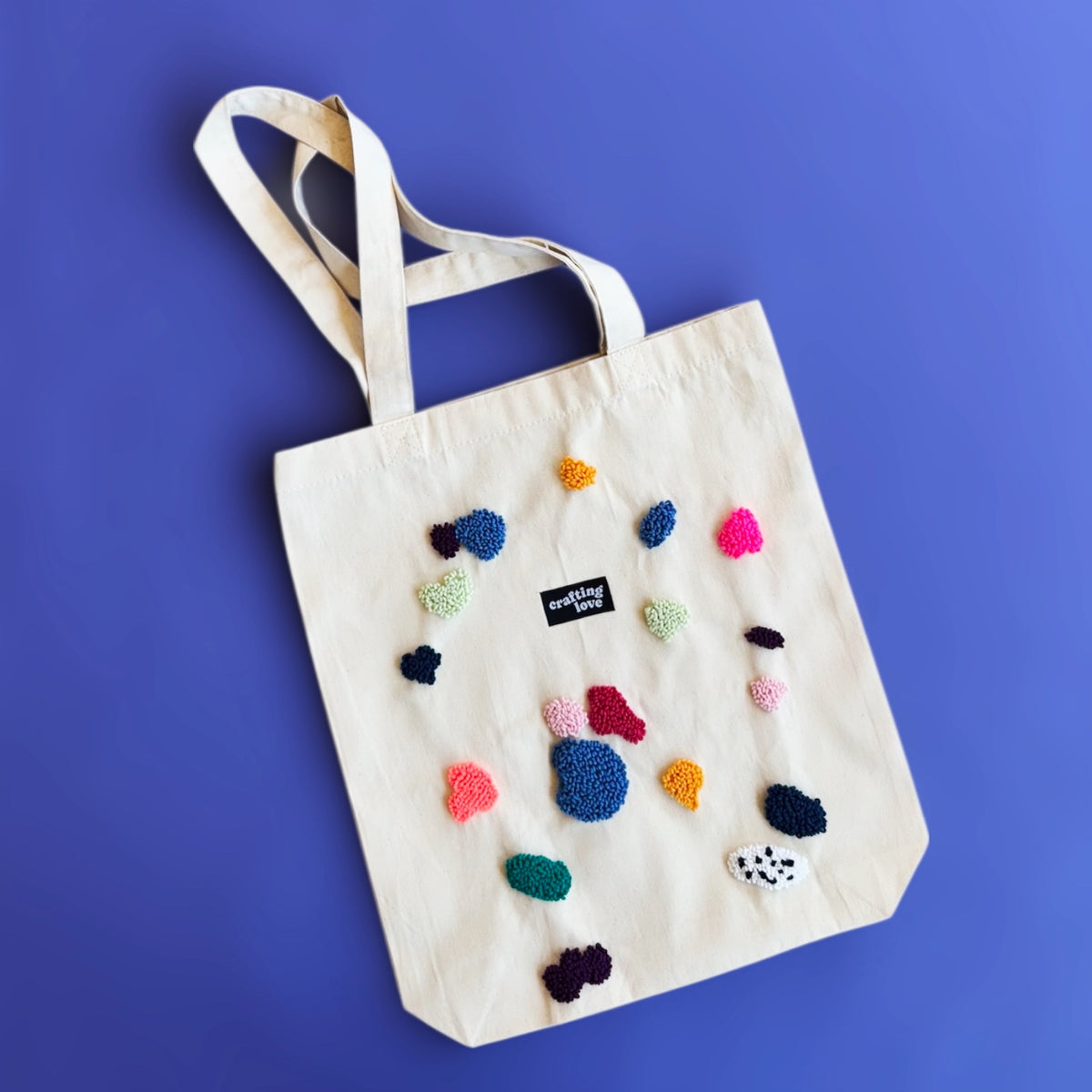 Connections Punch-Needle-Taschen-Vorlage mit Blobs-Design