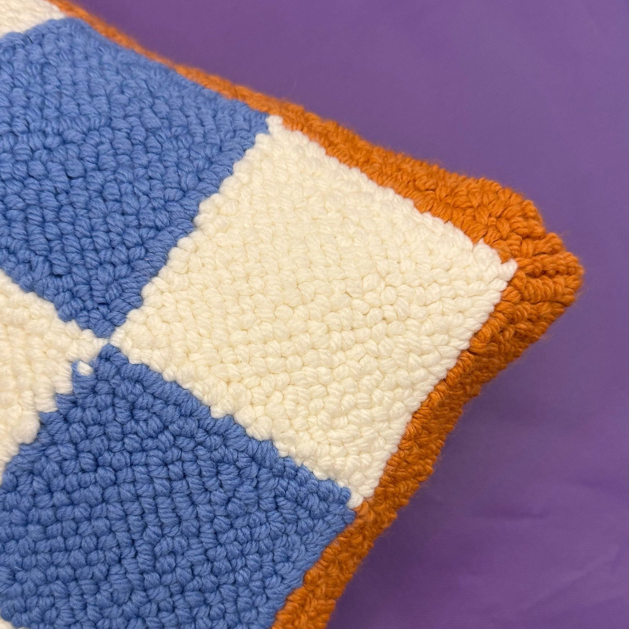 Squares punch needle pillowcase set contents