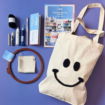 Craftinglove Punch-Needle-Set für eine Smiley-Tasche