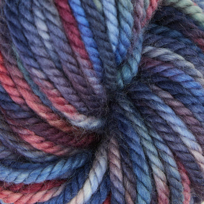 Variegated punch needle rug yarn skein in Blue Suede, 110g
