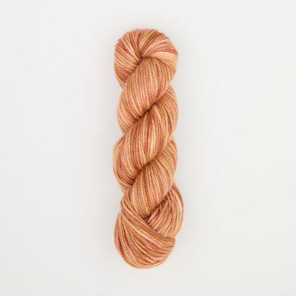 Fine punch needle yarn swatch in Blush variegated colours