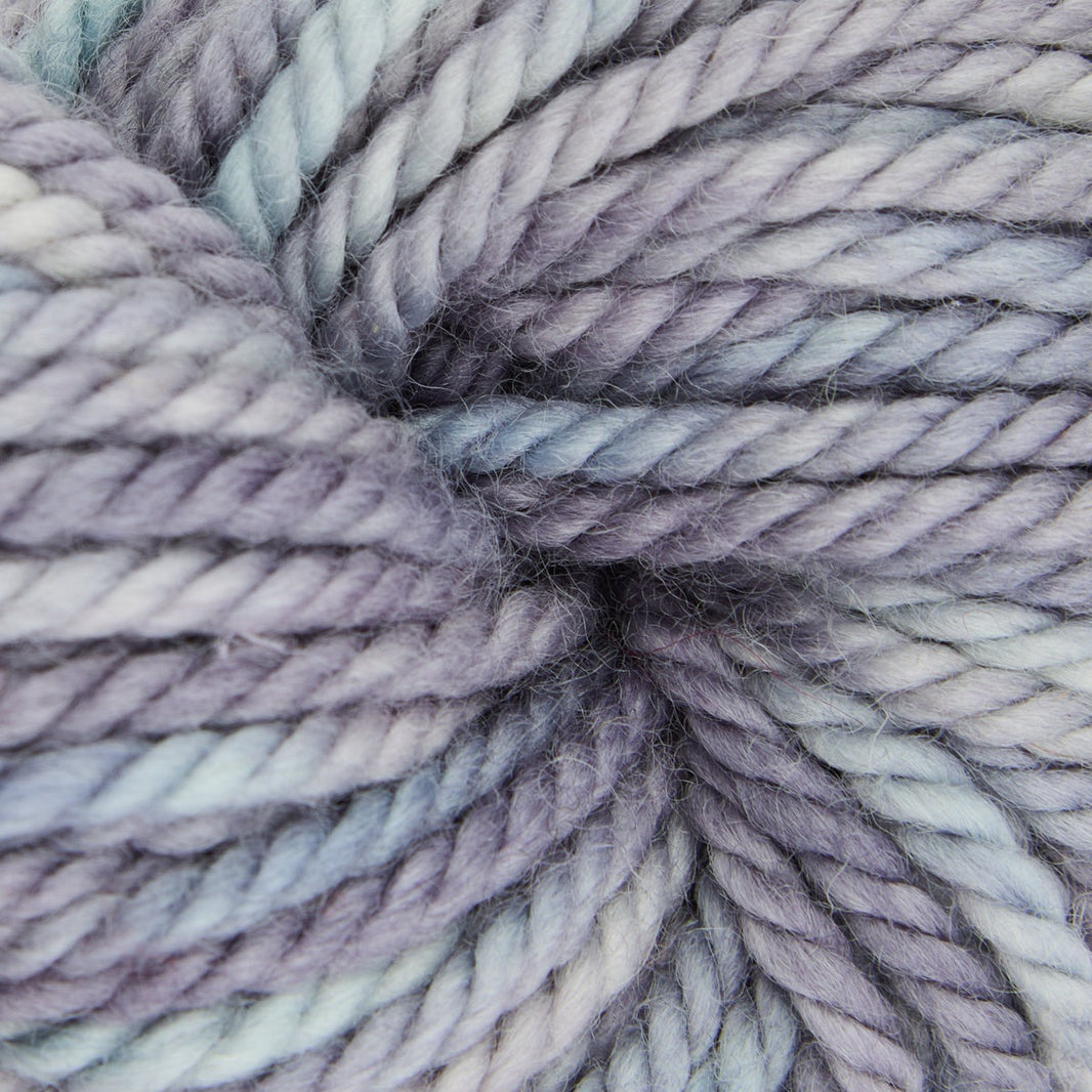 Variegated punch needle rug yarn skein in Blue Dove, 110g