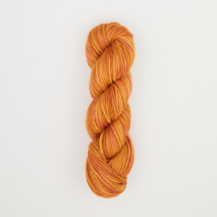 Fine punch needle yarn swatch in Autumn Leaves variegated colours