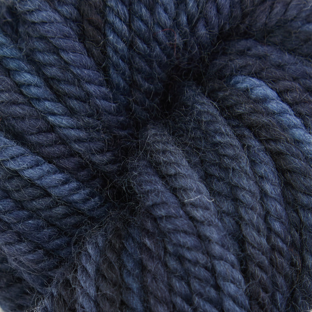 Variegated punch needle rug yarn skein in Blue Jeans, 110g
