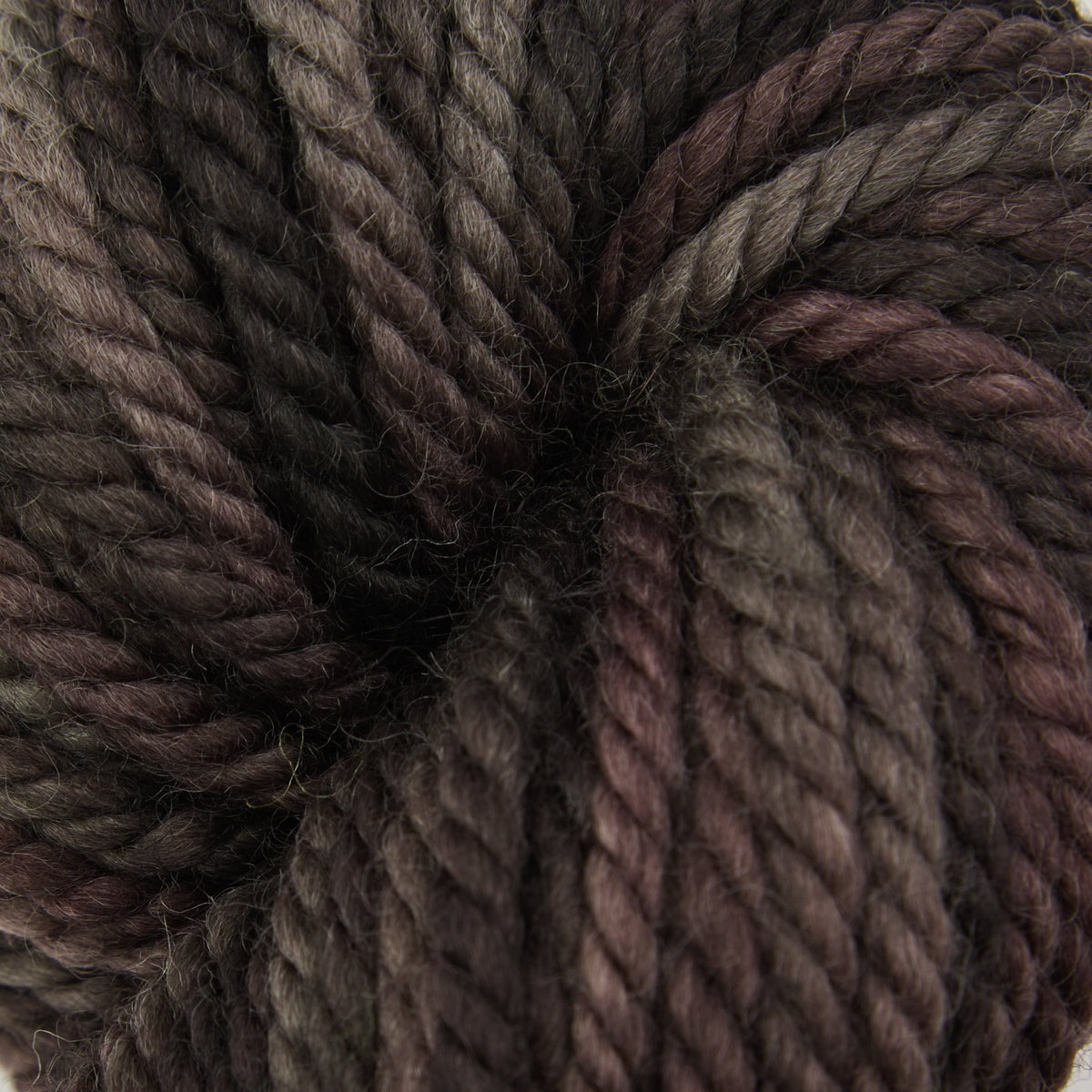 Variegated punch needle rug yarn skein in Black Rhino, 110g