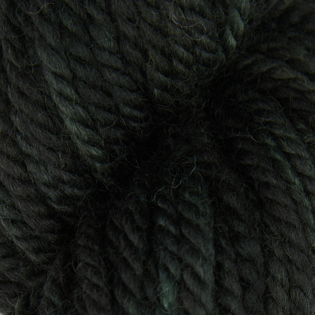 Variegated punch needle rug yarn skein in Black Green Velvet, 110g