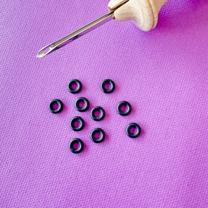 Gummiringe für die Oxford Punch Needle, Detailaufnahme