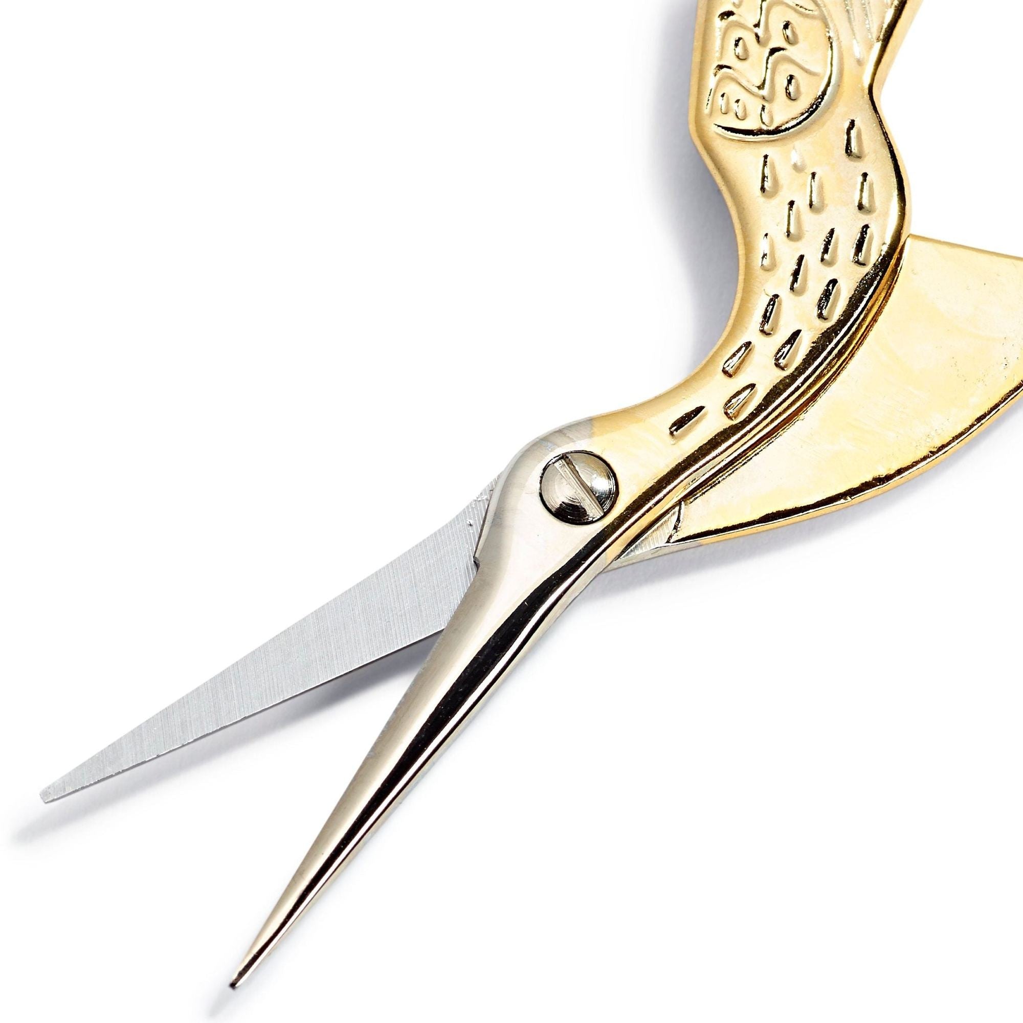 Prym stork embroidery scissors, close-up