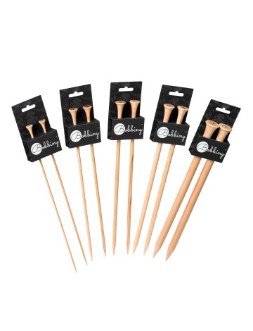 Bobbiny straight knitting needles in beech wood