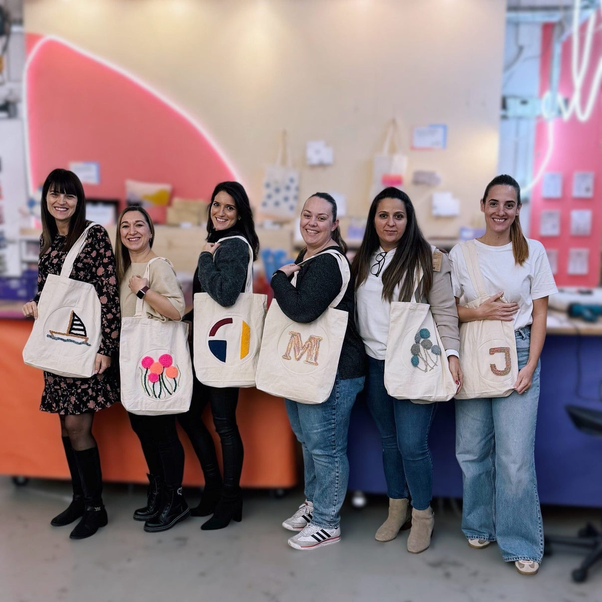 Tote bag from the punch needle workshop