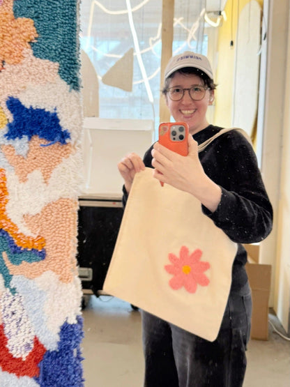 Punch needle project in the studio