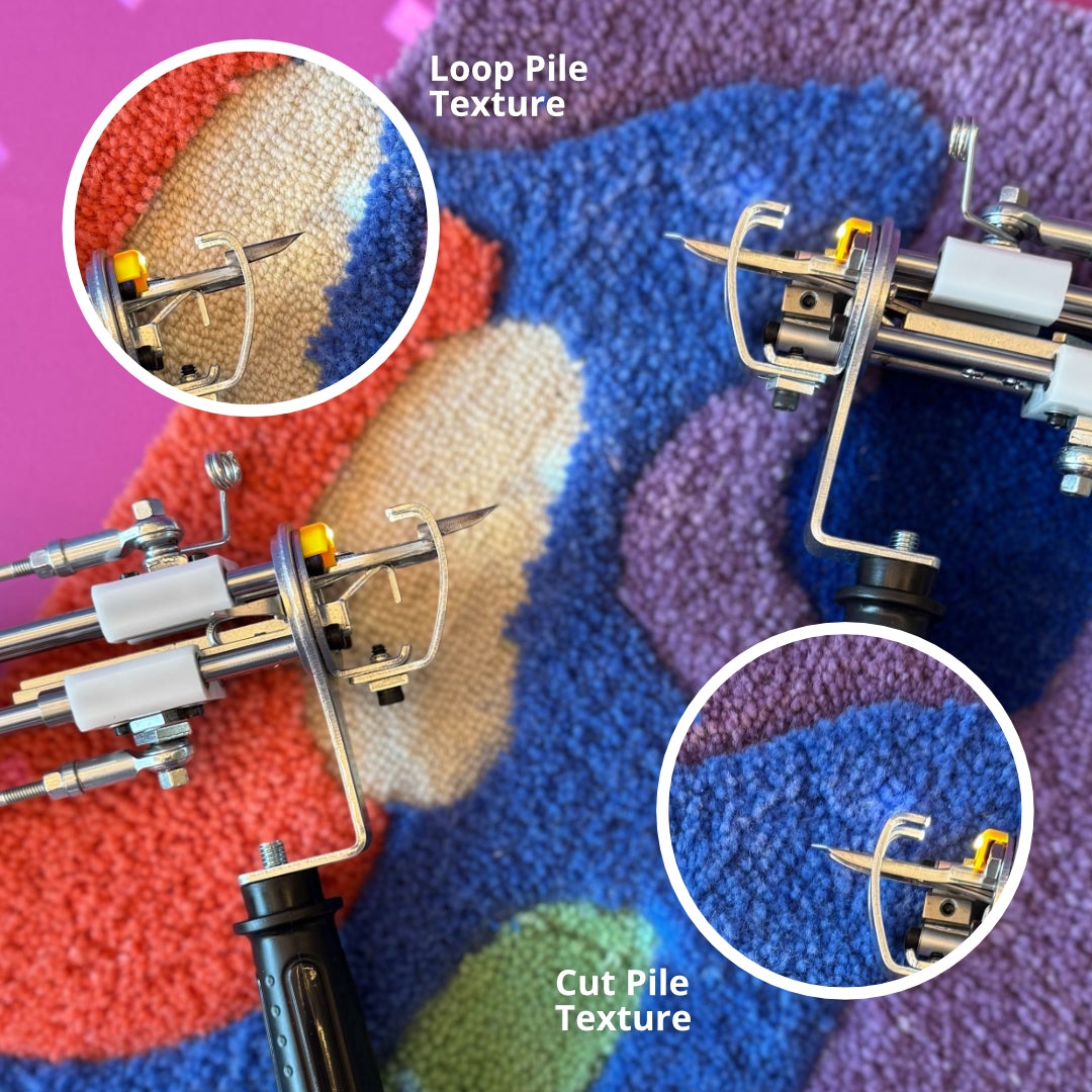 AK-V tufting machine cut and loop pile comparison