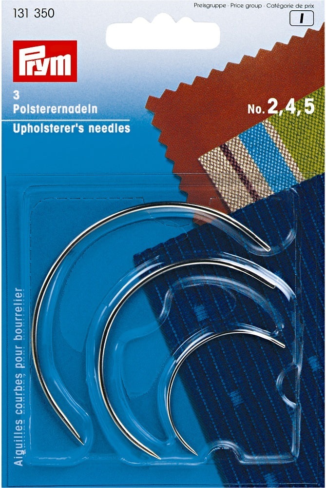 Prym upholstery needles in silver, detail