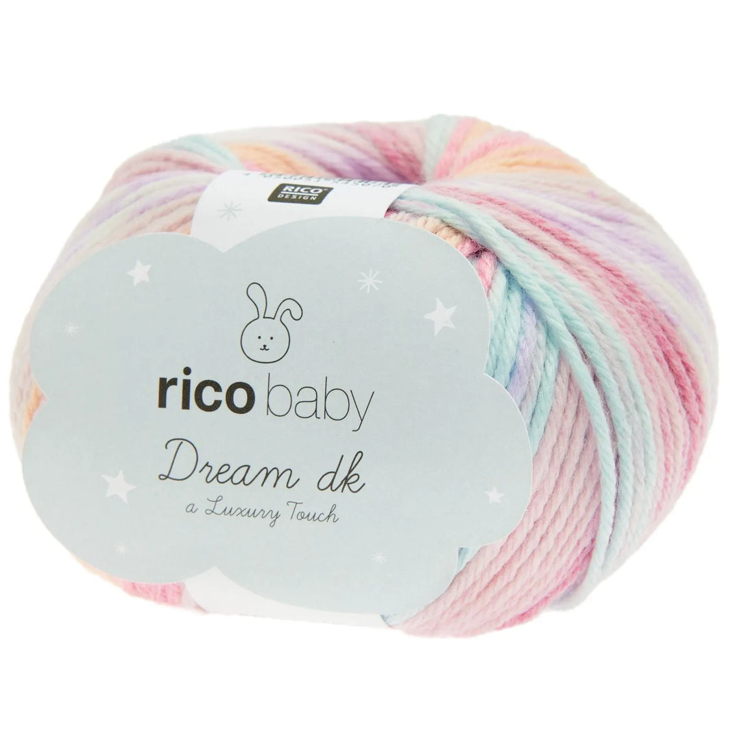 Baby Dream DK luxury yarn in pink mix, 50g by Rico Design