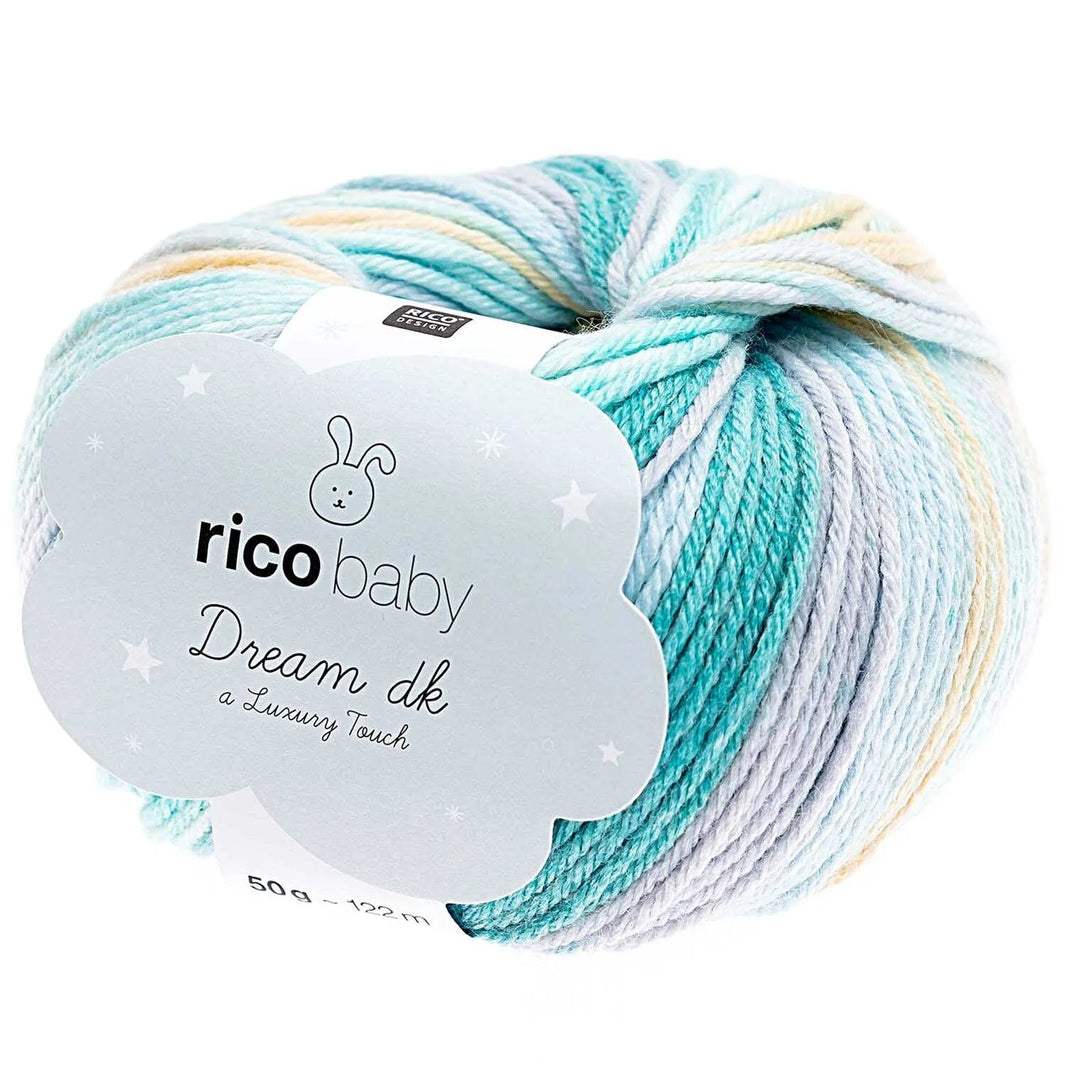Baby Dream DK luxury yarn in turquoise mix, 50g by Rico Design