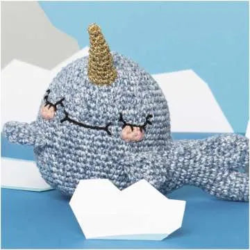 Ricorumi Spray DK cotton yarn amigurumi whale with spray effect texture