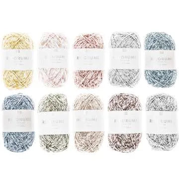 Set of 10 Rico Design Ricorumi Spray DK cotton yarn balls in assorted colors