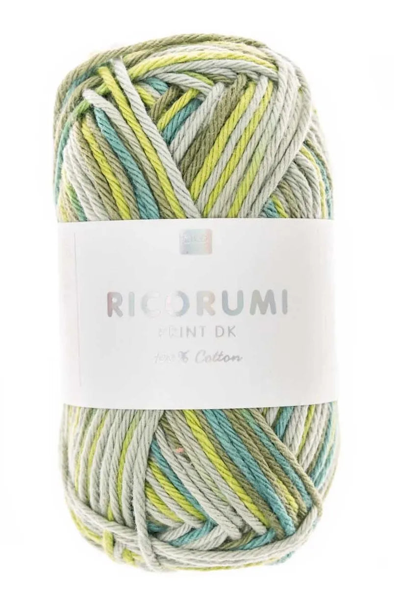 Ricorumi cotton yarn in green mix, 25g by Rico Design