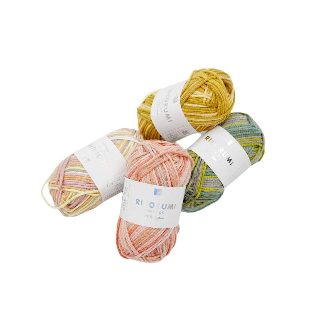 Ricorumi Print DK cotton yarn with self-striping colour, 25g