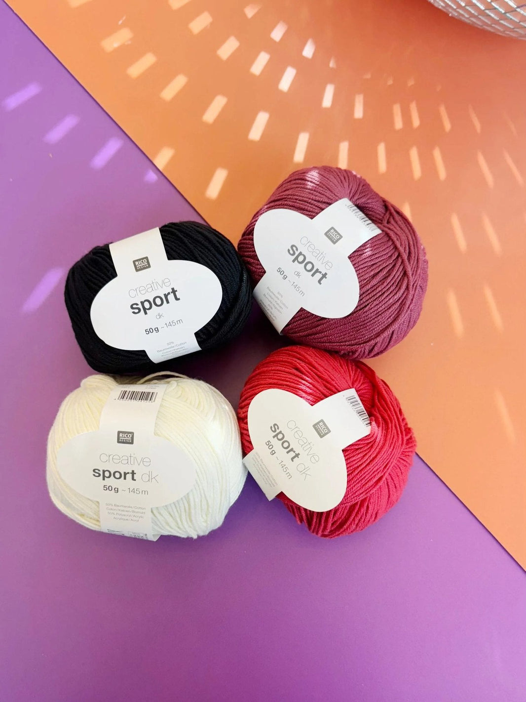 Rico Creative Sport DK yarn, cotton-acrylic, 50g