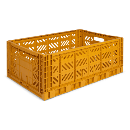 Aykasa Maxi Faltkiste in Mustard mit Tufting-Equipment
