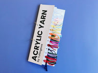 Sample card with acrylic tufting yarn colours