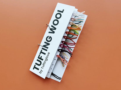 Sample card with tufting wool colours