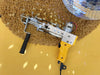 AK-I Cut Pile tufting machine in yellow, side view