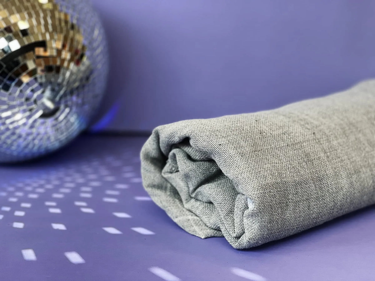 Premium grey tufting cloth, 60/60, weave detail